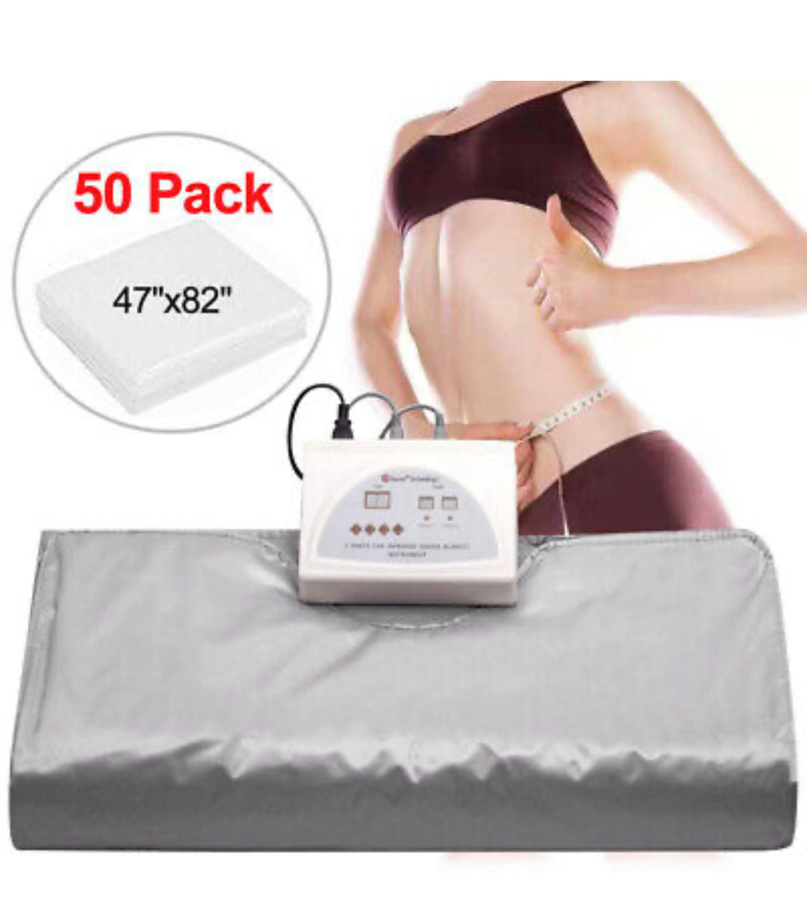 Portable Far Infrared Sauna Blanket Heater Slimming Weight Loss Detox Spa 50bags